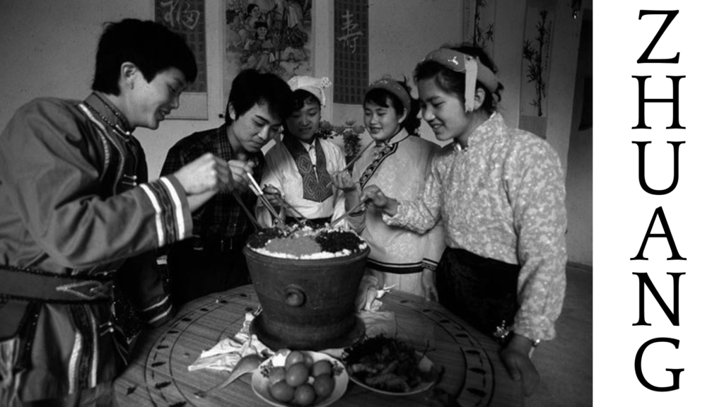 Ethnic Zhuang teens cooking