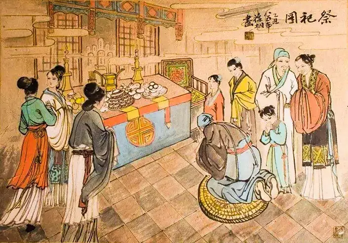 Ancient depiction of Chinese town celebrating Qingming