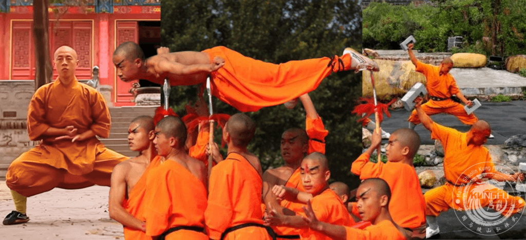 Orange Robes Buddhist and Warrior monks of the Shaolin Temple