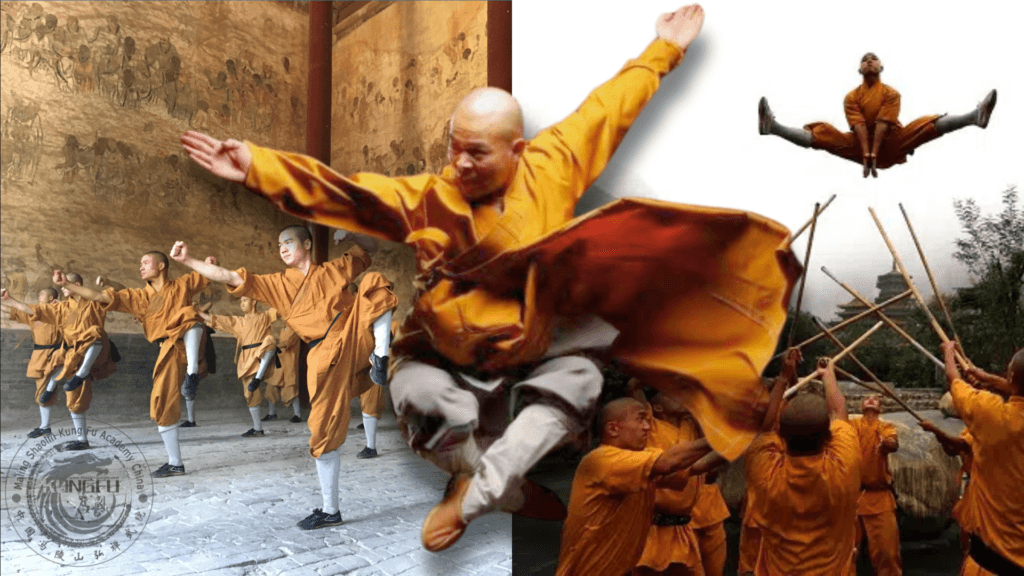 Grandmaster Shi De Yang and  Shaolin Temple training images