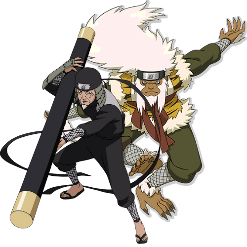 Third Hokage and Monkey King Enma