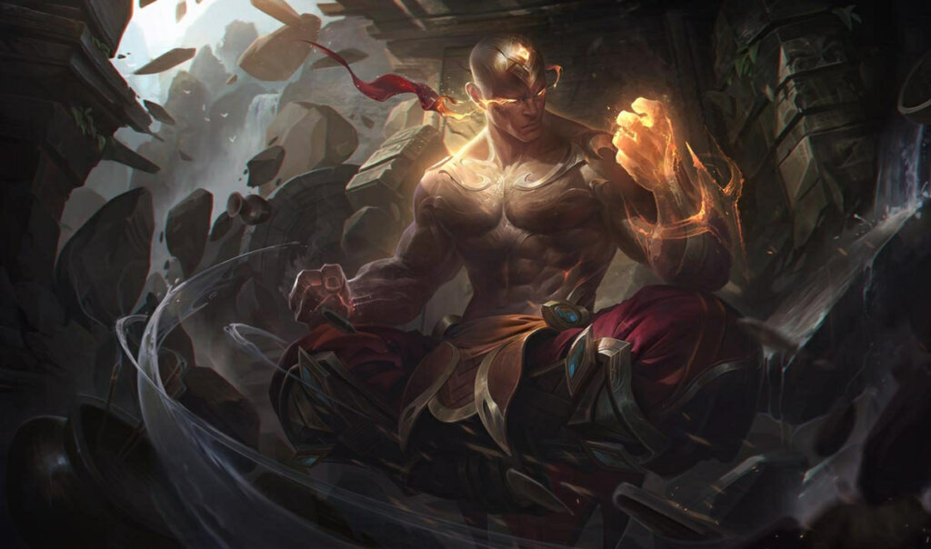 League of Legends Champion Lee Sin with God Fist Skin