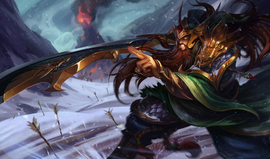 League of Legends Champion Tryndamere with Warring Kingdoms Guan Yu skin