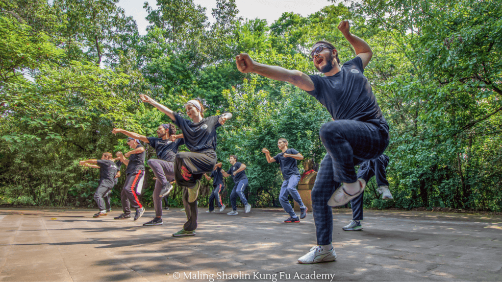 Maling Shaolin Kung Fu Academy students in Maling Park doing Group Form