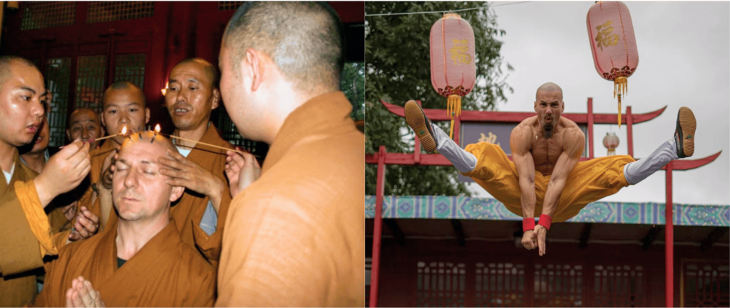 Franco Testini [Shi Yan Fan] (L) 'Traditional' Warrior Monk; Matthew Ahmet (R) 'Modern' Warrior Monk