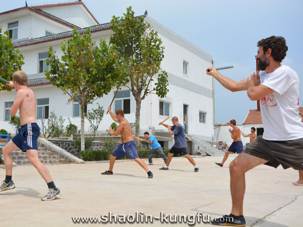 kung fu students practicing