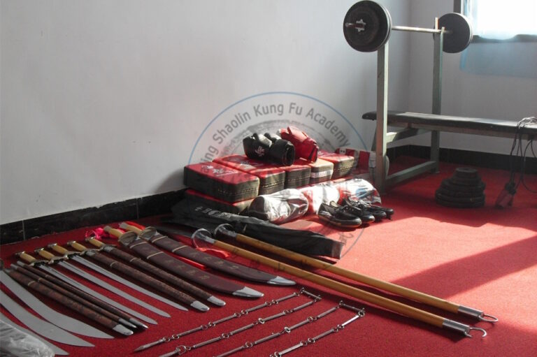 weapons in training room