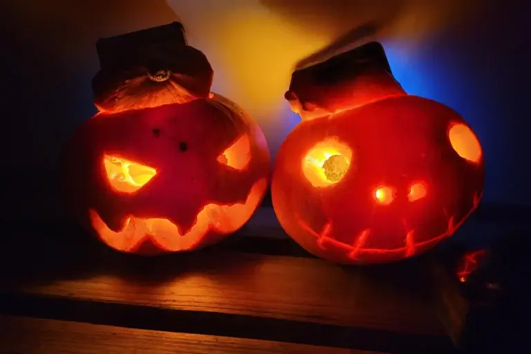 student pumpkin carvings