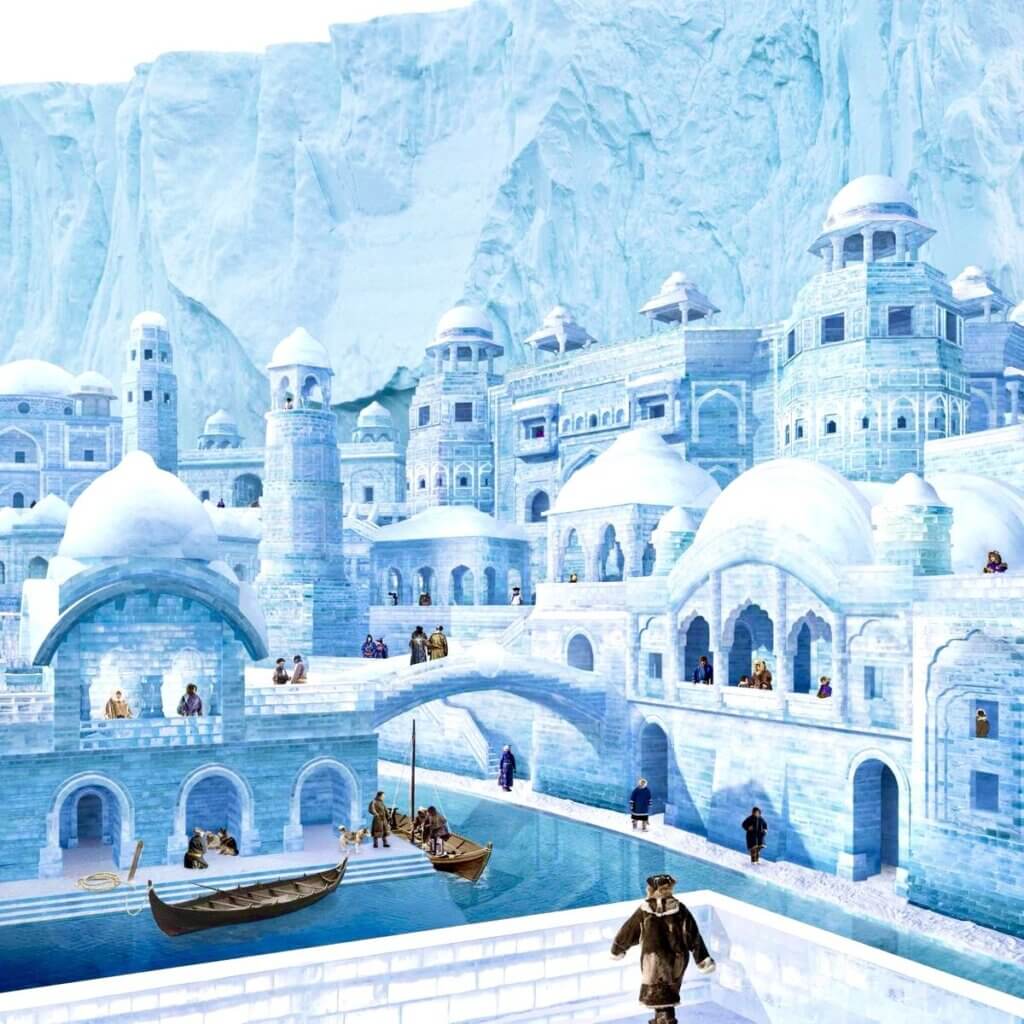 A depiction of the Northern Water Tribe city.