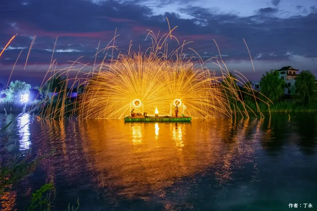 Yaowan performance night fire rings